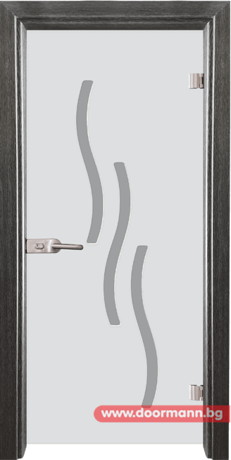 Стъклена врата модел Sand 14-2 – Сив кестен