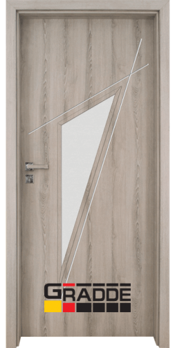 Интериорна врата модел Glas 4.2 от серията на Gradde - Kristall в цвят Ясен Вералинга