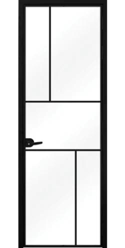 Стъклена врата Lusso L10, Черен мат