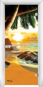 Стъклена Врата Standart Print G 13-14 Бял