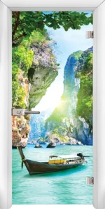 Стъклена Врата Standart Print G 13-15 Бял