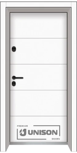 Входна врата Unison Optima Clima Pro, Бял мат