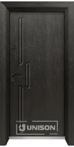 Входна врата Унисон Оптима 4568p, Черна Мура